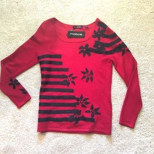 MOTIVE red long sleeve sweater